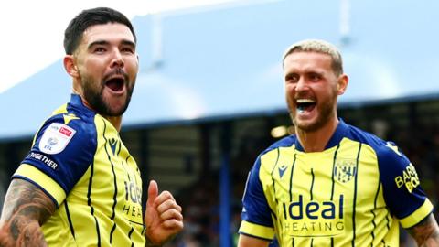 Alex Mowatt of West Bromwich Albion scores a goal