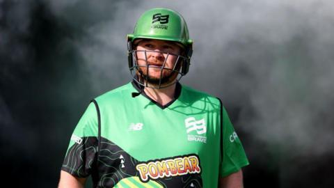 Paul Stirling trudges off after a low score playing for South Brave in The Hundred