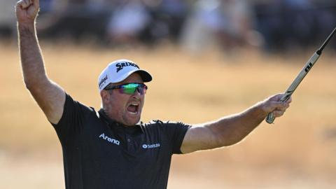 Ryan Fox celebrates winning The Open at Royal Birkdale