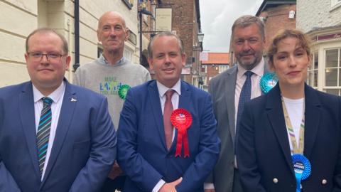 Editorial candidates standing together, from left, Ross Pepper, Robert Watson, Jonathan Slater, Sean Matthews and Victoria Atkins