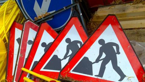 Roadwork signs