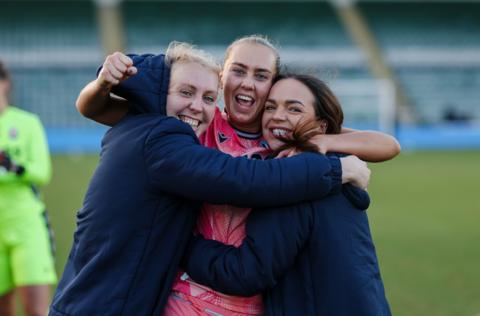 Stoke City Women trio (from left): Molly Holder, Arabella Suttie and Sophie Thompson