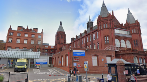 A Google street view image outside of Birmingham Children's Hospital