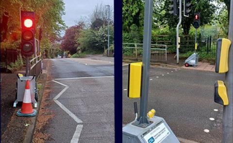 Temporary traffic lights