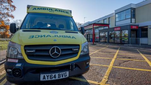 Outside of Queen Elizabeth Hospital in King's Lynn