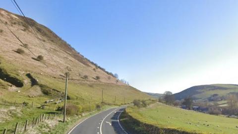 The A44 between Llanfihangel Nant Melan and New Radnor in Powys