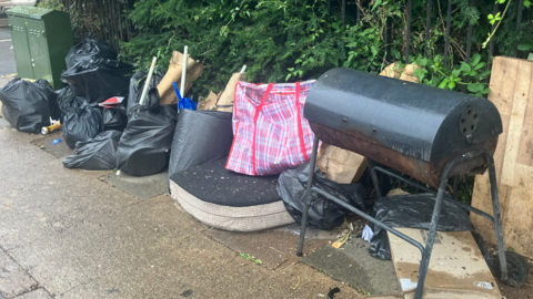 Rubbish dumped on Semilong Road, Northampton