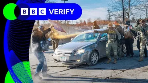 Federal agents use pepper spray against outside the ICE facility in Minneapolis on 11 January