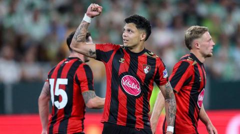 Evanilson celebrates a goal for Bournemouth