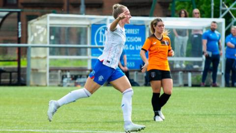 Rachel McLauchlan celebrates her goal