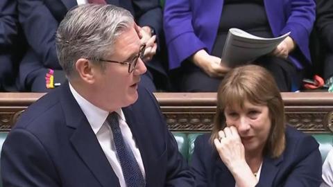 Reeves crying sitting next to Starmer in chamber