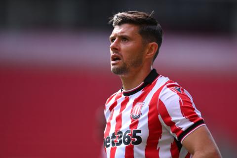 Aaron Cresswell playing for Stoke City vs Burnley.