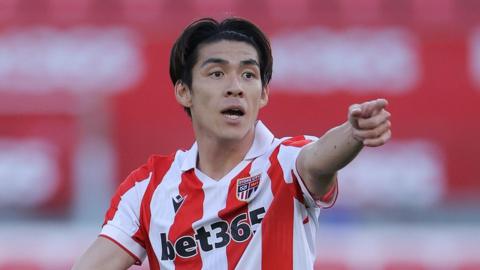Tatsuki Seko in action for Stoke City