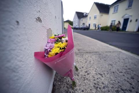 Flowers at Laois crash site