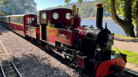 Miniature steam locomotive at Rudyard Lake