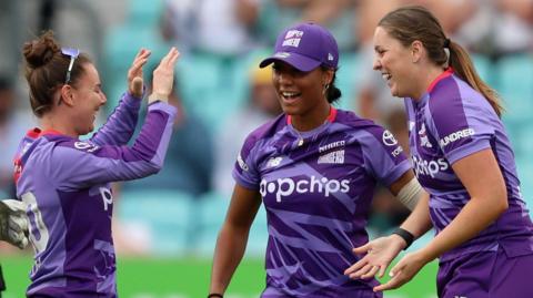 Northern Superchargers celebrate a wicket