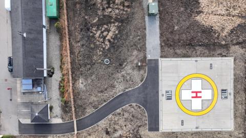 The new helipad close to Mull and Iona Community Hospital