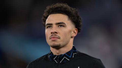 Chemsdine Talbi looks whimsically into the distance as Club Brugge line up for a Champions League game
