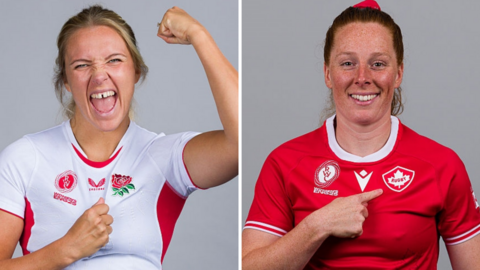 England captain Zoe Aldcroft and Canada captain Alex Tessier