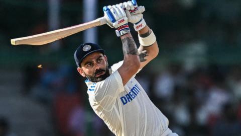 Virat Kohli plays a shot