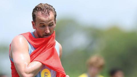 Harry Kane during England training