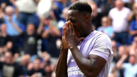 Danny Welbeck reacts after missing a penalty