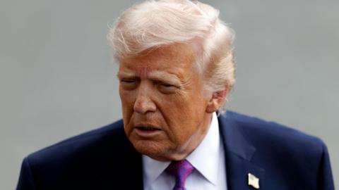 US President Donald Trump addresses the media before departing the White House, Washington, DC, USA, 11 March 2026. 