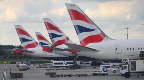 BA planes on tarmac