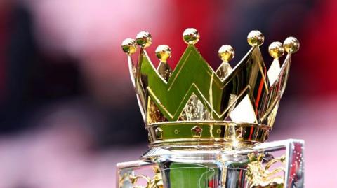 General view of the Premier League trophy