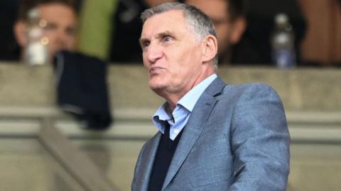 Tony Mowbray at a Championship game this season