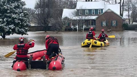 A rescue operation in Clarksville, Tennessee 