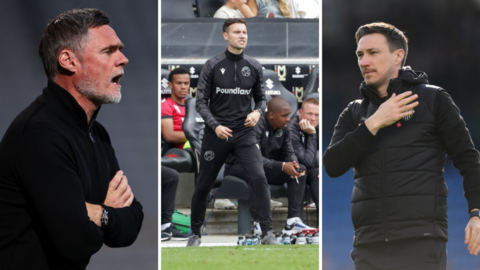 Bradford boss Graham Alexander, Walsall's Mat Sadler and Stuart Maynard of Notts County