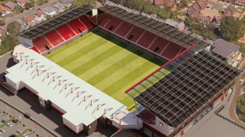 Computer generated image of new plans for Vitality Stadium