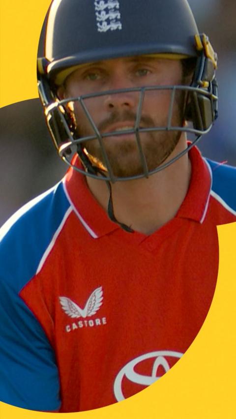 Phil Salt looks at the crowd after hitting a half-century