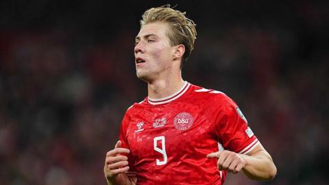 Denmark striker Rasmus Hojlund