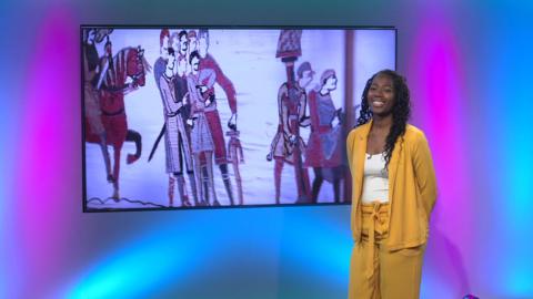 Shanequa on the Newsround set