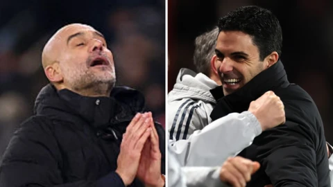 Pep Guardiola and Mikel Arteta