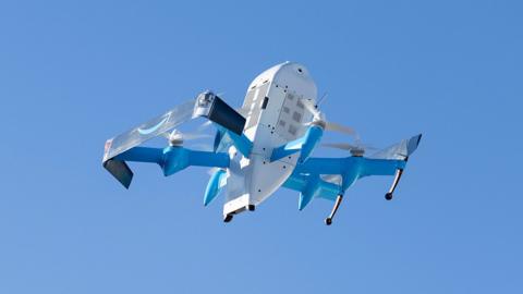 A Prime Air Drone in flight