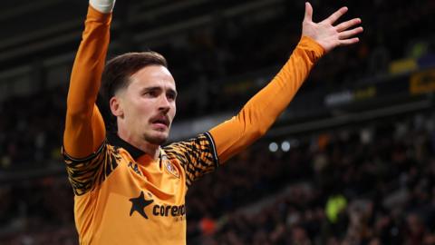 Liam Millar celebrates his goal for Hull