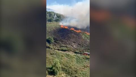 wildfire on the mountain