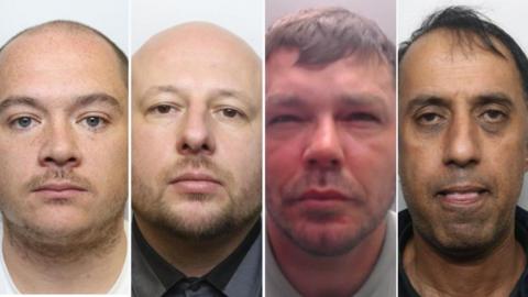 Mug shots of David Brierley, Michal Stanislawczuk, Daryll Hall and Safdar Pervez 