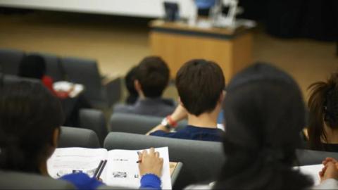 Students in a lecture theatre