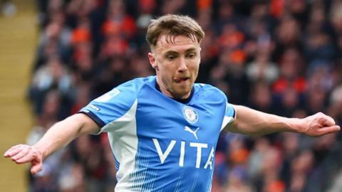 Ben Osborn playing for Stockport County in the EFL Trophy final at Wembley in April