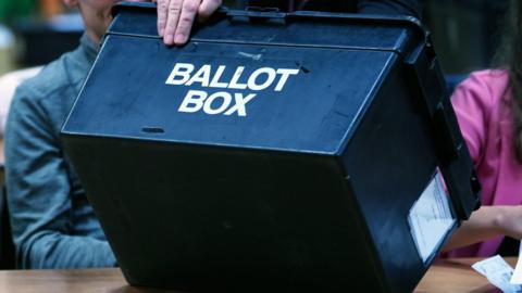 Ballot box on a table