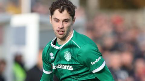 Jordan Young in action for Yeovil Town.