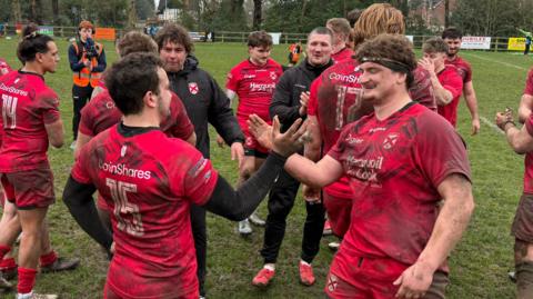 Jersey RFC celebrate winning promotion