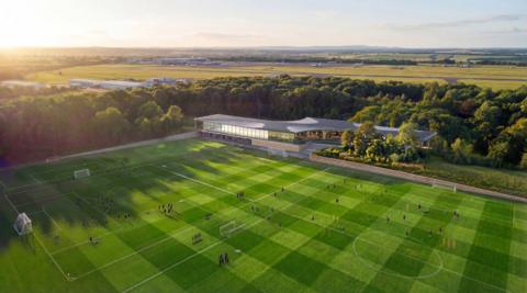 An artist's impression of the first-team building at the new training complex