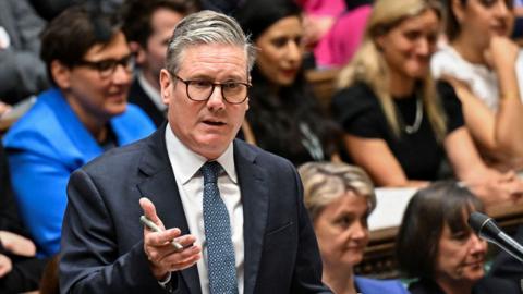 Britain's Prime Minister Keir Starmer speaks during Prime Minister's Questions at the House of Commons in London, Britain, July 24, 2024