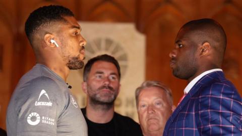 Anthony Joshua faces off with Daniel Dubois