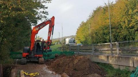 Burst water pipe repair in Falmer